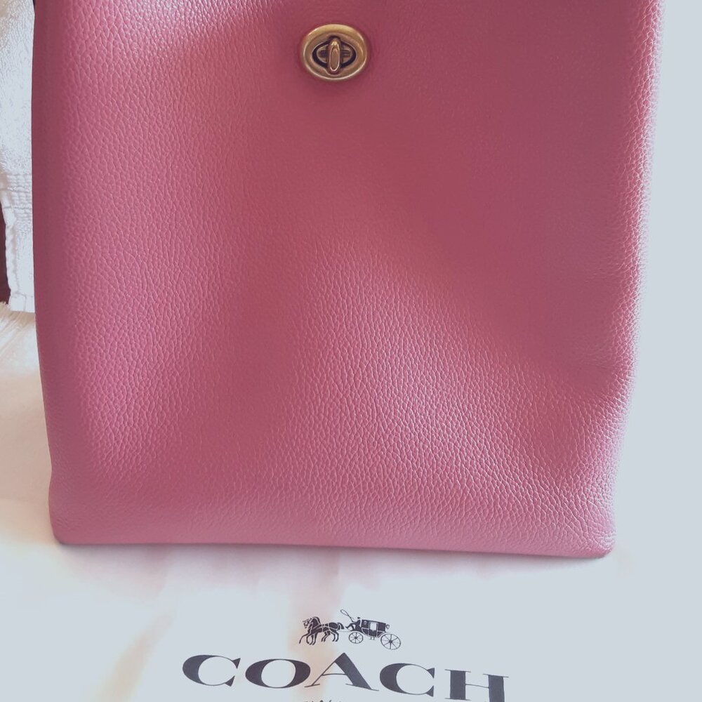 Coach Charlie Bucket Bag in Polished Pebble Leather - Confetti Pink